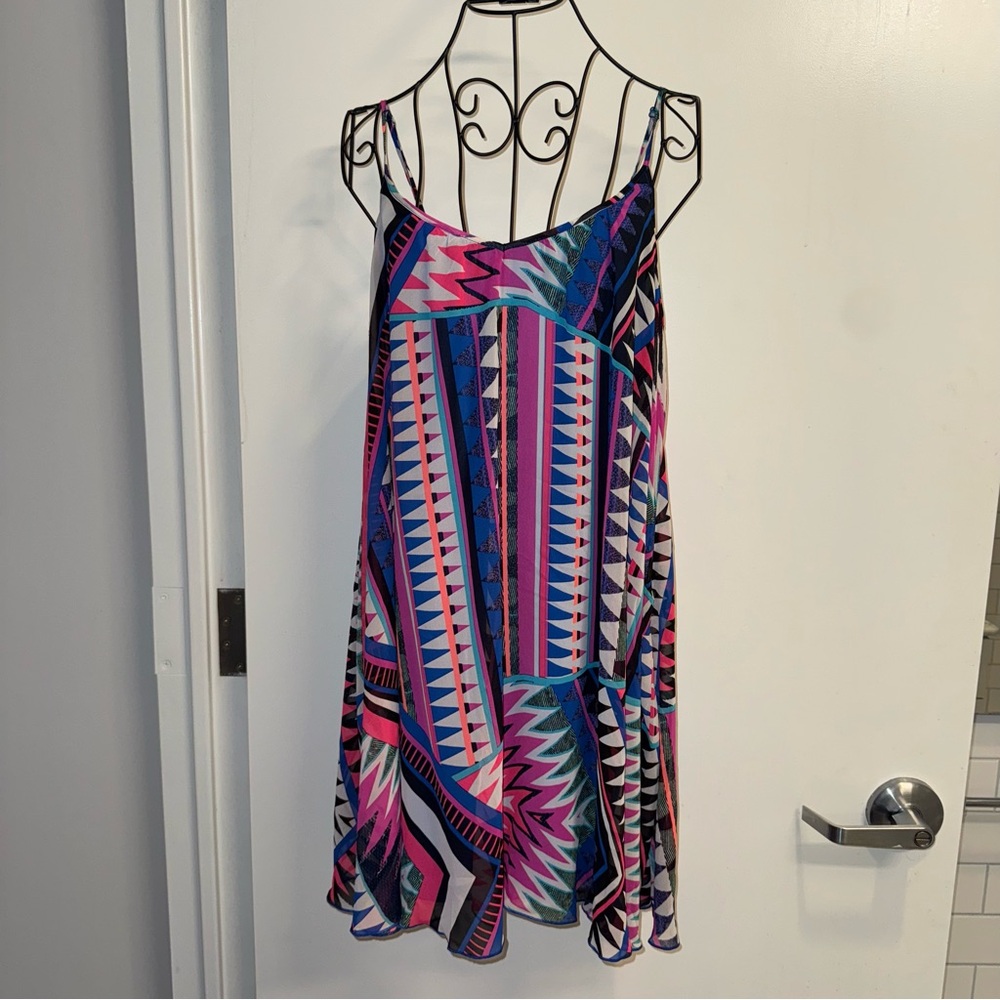 Express Colorful Geometric Print Dress